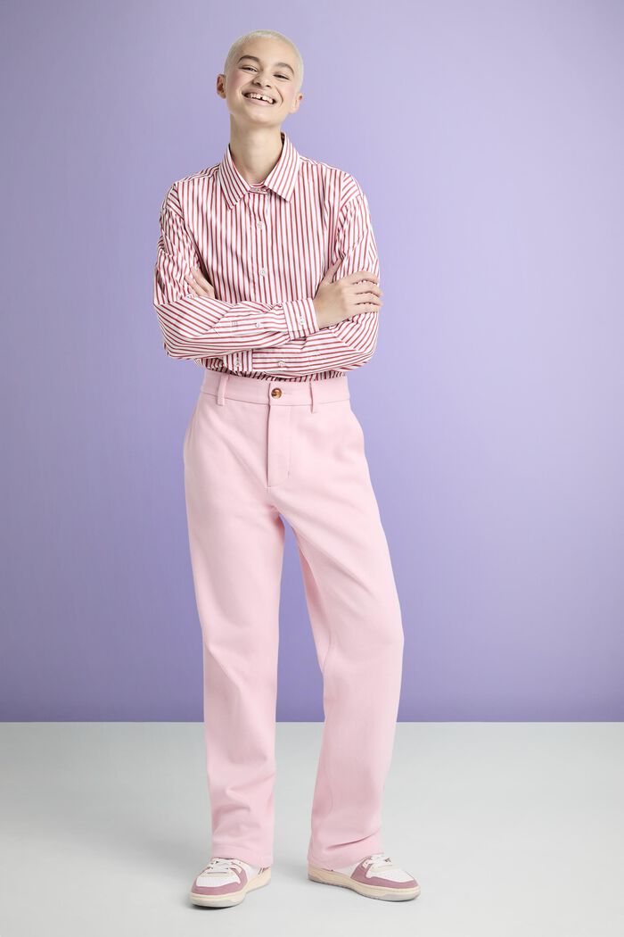 Szerokie spodnie z bawełną ekologiczną, PASTEL PINK, detail image number 2
