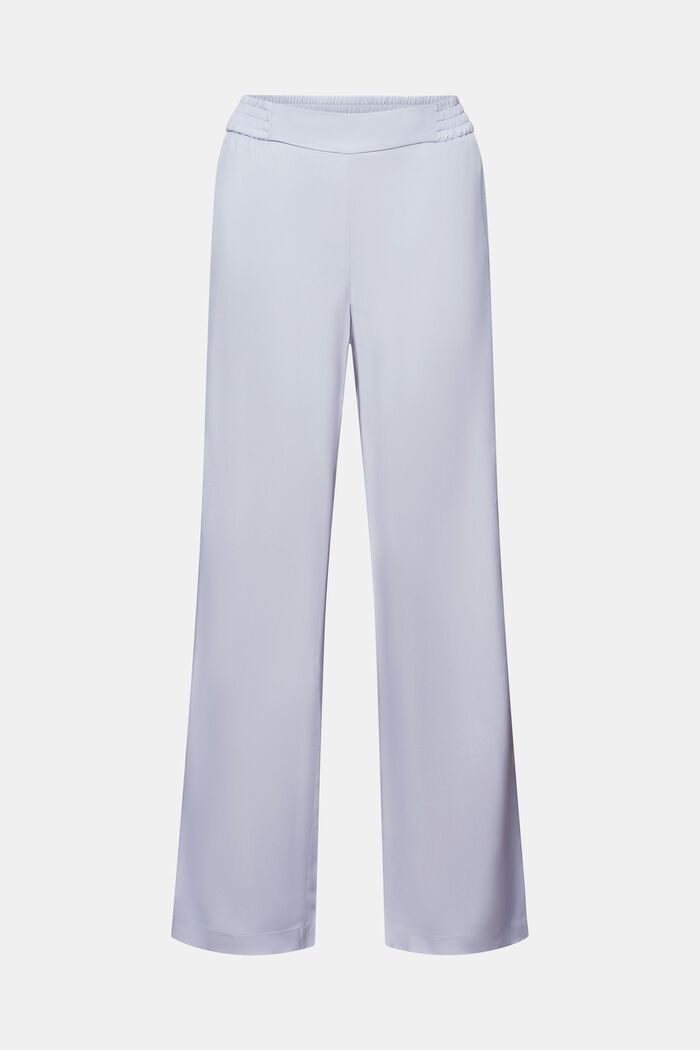 Szerokie spodnie bez zapięcia z diagonalu, LIGHT BLUE LAVENDER, detail image number 6