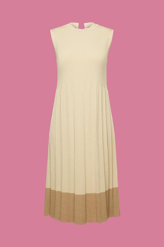 Plisowana sukienka maxi bez rękawów, LIGHT BEIGE, detail image number 6