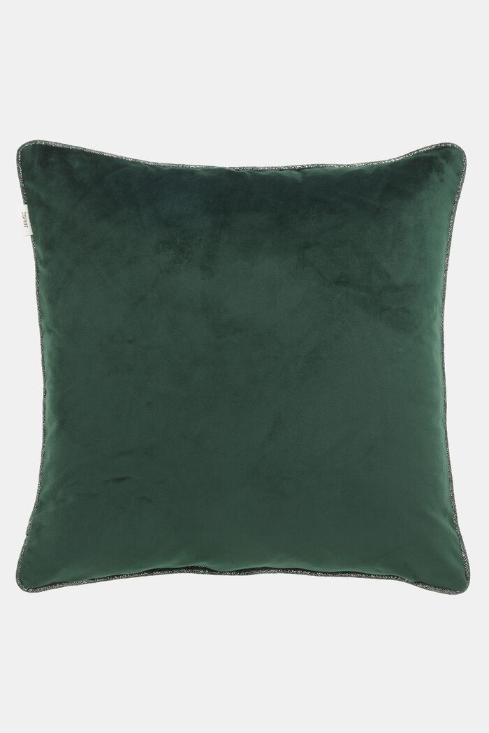 Aksamitna poszewka na poduszkę z haftem, GREEN, detail image number 3