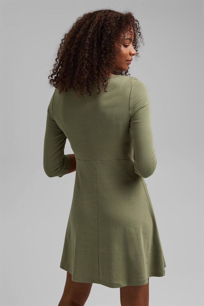 Dżersejowa sukienka z bawełny organicznej, KHAKI GREEN, detail image number 2
