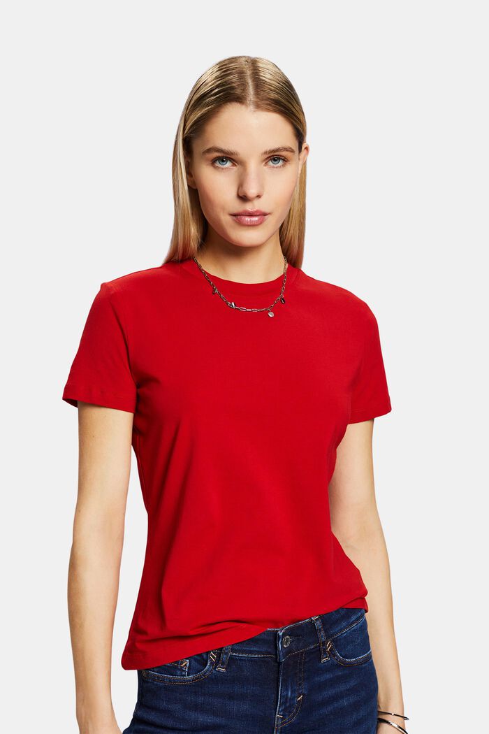 T-shirt z okrągłym dekoltem, DARK RED, detail image number 0