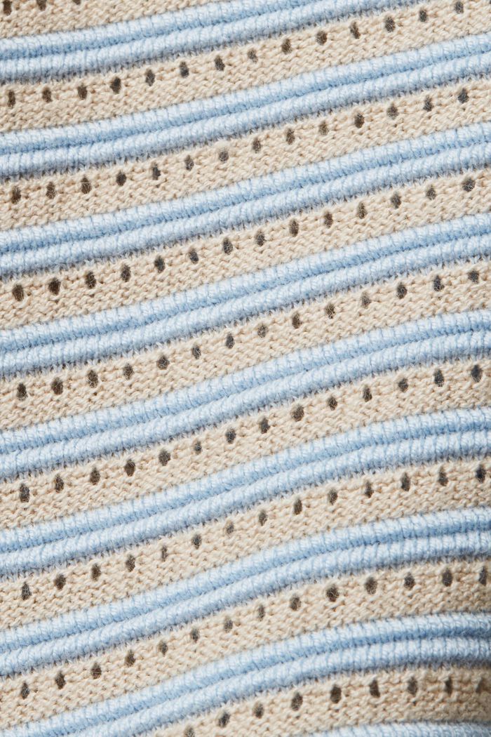 Sweter z miksu dzianin w paski, NEW PASTEL BLUE, detail image number 4