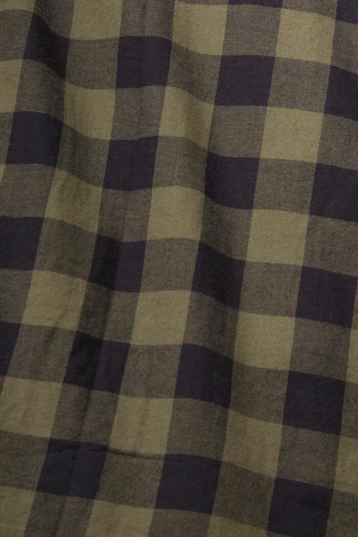Flanelowa koszula w kratkę vichy ze zrównoważonej bawełny, KHAKI GREEN, detail image number 1
