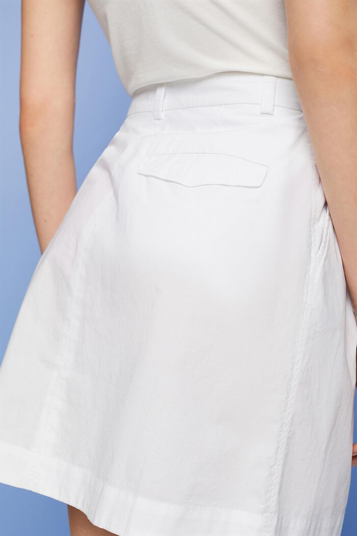 Spódnica mini ze 100% bawełny, WHITE, detail image number 4