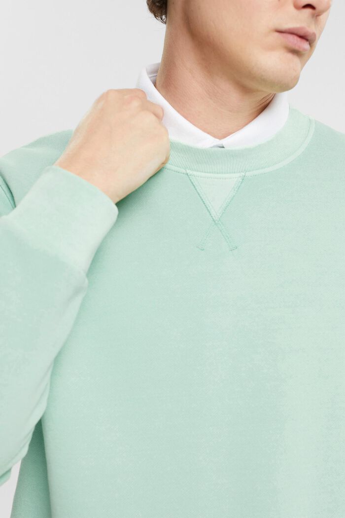 Jednokolorowa bluza o fasonie regular fit, LIGHT AQUA GREEN, detail image number 2