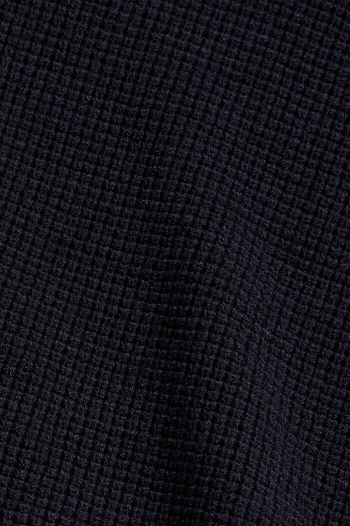 Fakturowany sweter z dekoltem w serek, NAVY, detail image number 4