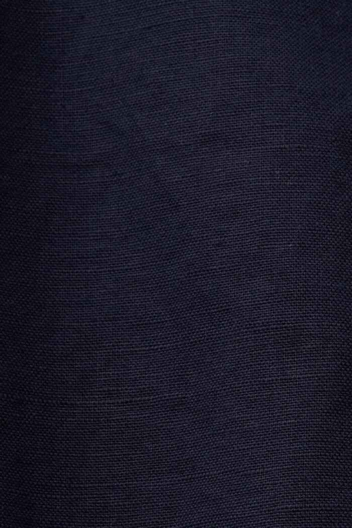 Szorty z wiązanym paskiem, mieszanka bawełny i lnu, NAVY, detail image number 6