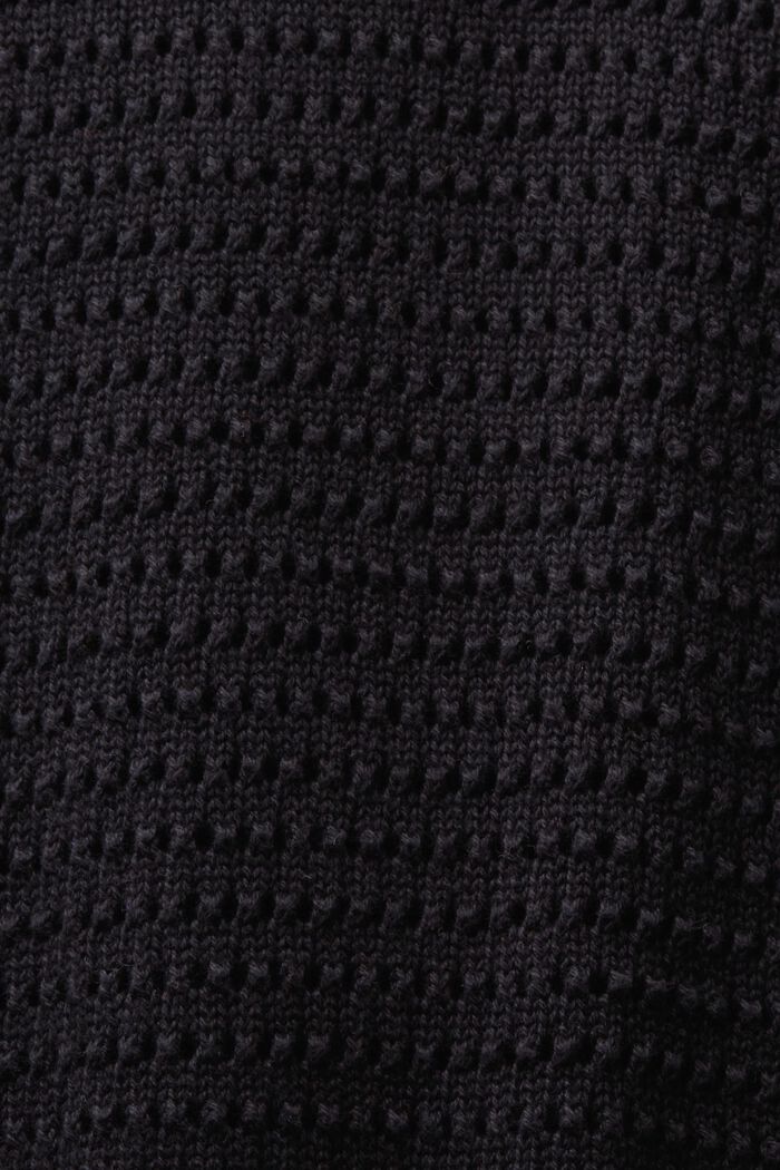 Sweter z krótkim rękawem z siateczki, BLACK, detail image number 5