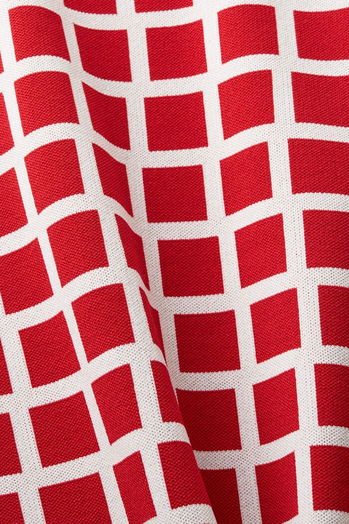 Dzianinowa, żakardowa spódnica midi z logo, DARK RED, detail image number 5