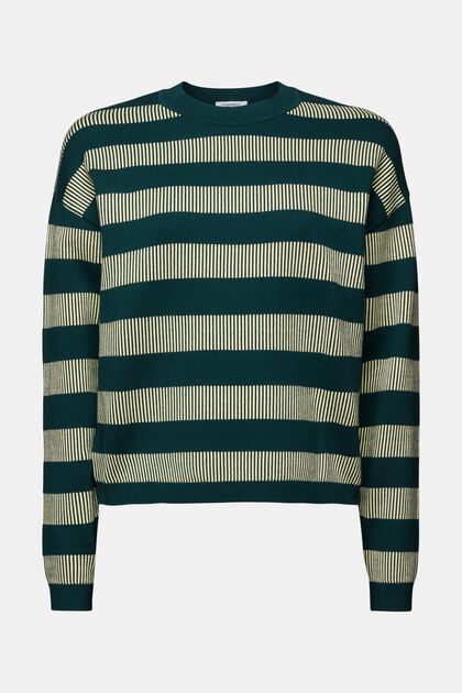 Żakardowy sweter z okrągłym dekoltem w paski