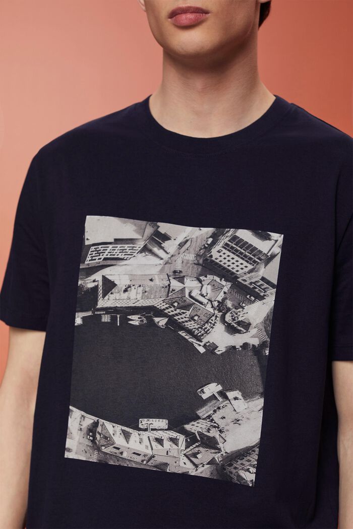 Dżersejowy T-shirt z nadrukiem, 100% bawełny, NAVY, detail image number 2