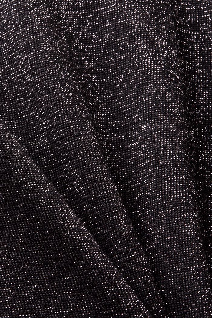 Błyszczący sweter z półgolfem, BLACK, detail image number 5