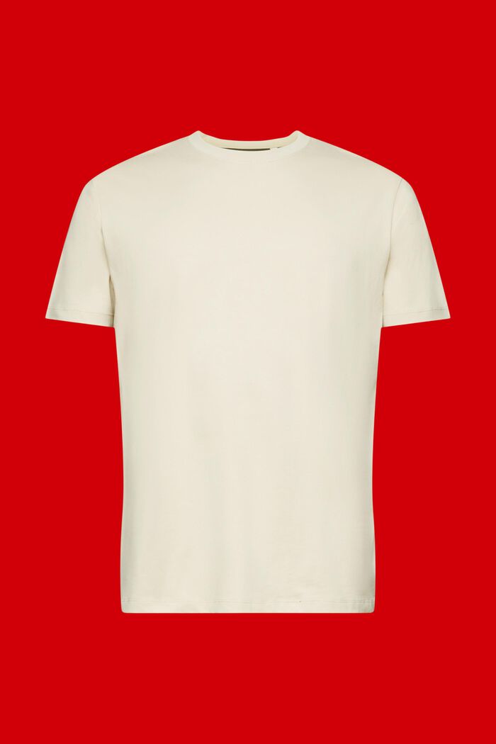 Dwukolorowy T-shirt z bawełny, LIGHT TAUPE, detail image number 6
