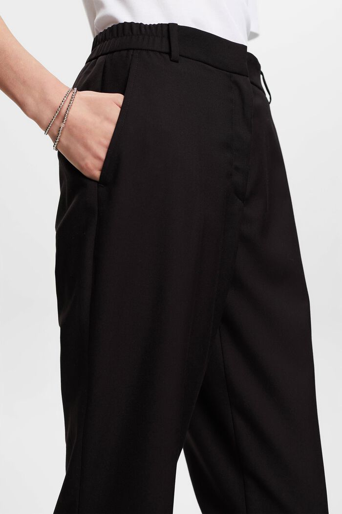 Szerokie spodnie z wysokim stanem, BLACK, detail image number 2