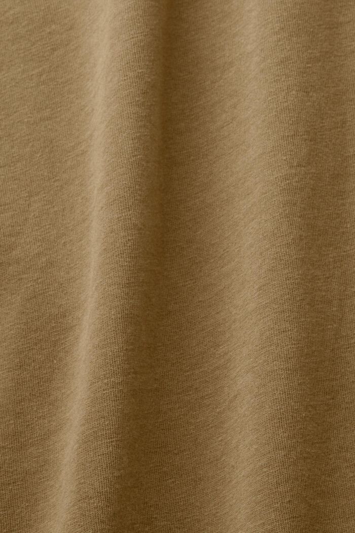 T-shirt henley, 100% bawełna, KHAKI GREEN, detail image number 4
