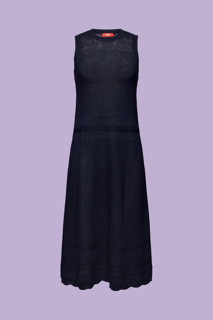 Szydełkowa sukienka midi, NAVY, detail image number 6