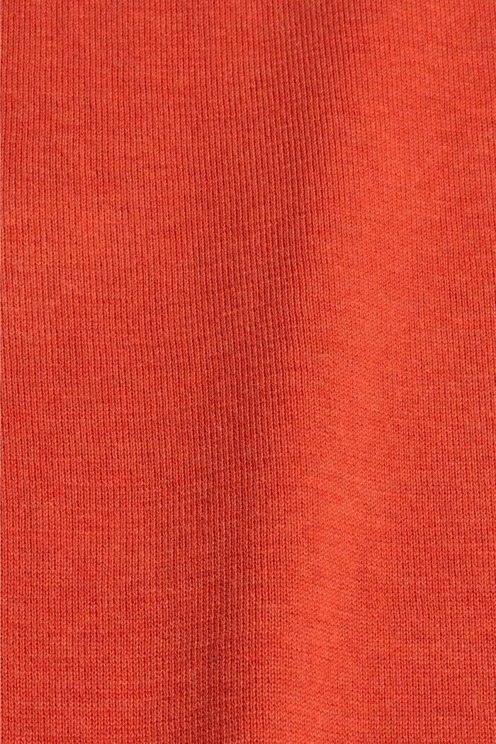 Sweter z okrągłym dekoltem z bawełny pima, ORANGE, detail image number 4