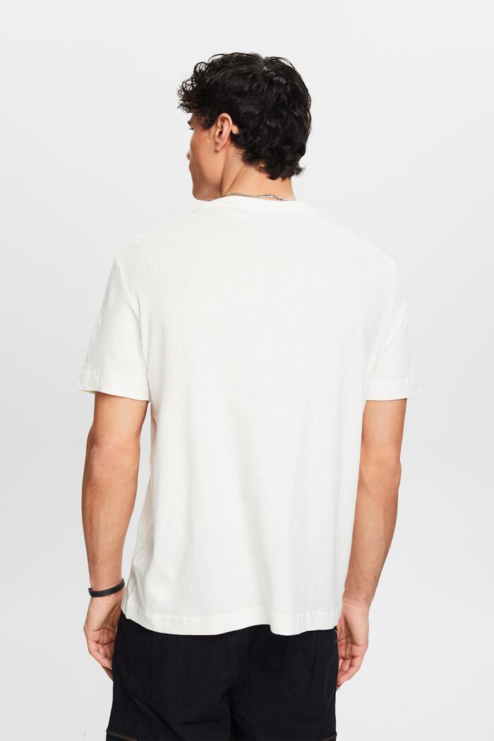 T-shirt z bawełny i lnu, OFF WHITE, detail image number 2