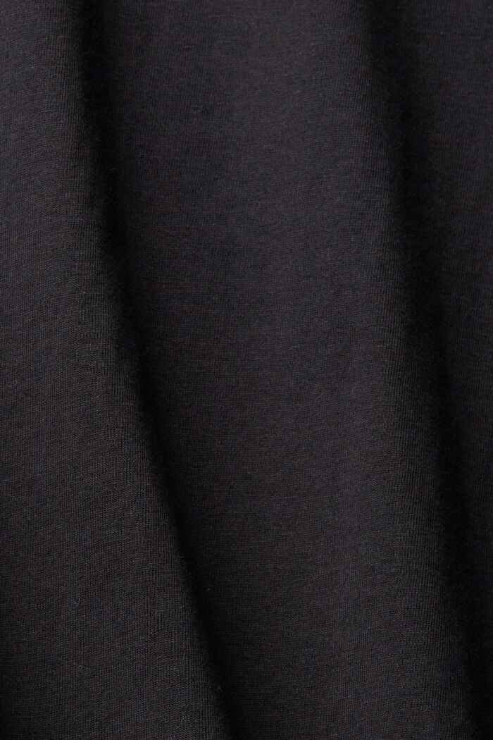 T-shirt z jerseyu z nadrukiem na przodzie, BLACK, detail image number 1