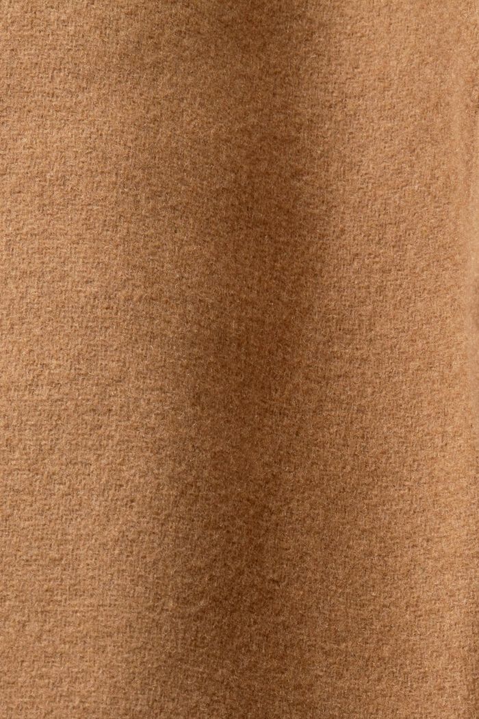 Płaszcz z mieszanki wełnianej z odpinanym kapturem, CAMEL, detail image number 4