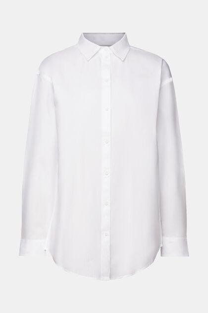 Bluzka koszulowa z popeliny, 100% bawełny