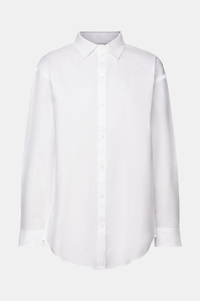 Bluzka koszulowa z popeliny, 100% bawełny, WHITE, detail image number 6