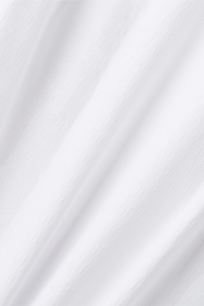 Fakturowana koszulka o fasonie slim fit ze stójką, WHITE, detail image number 5
