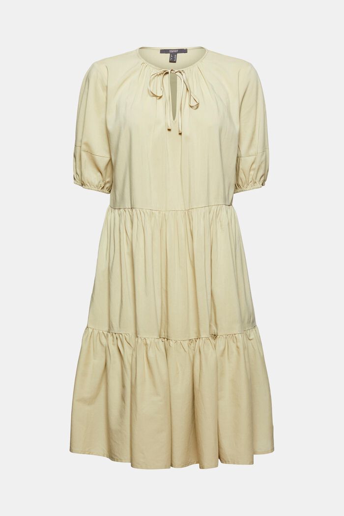 Sukienka z półdługimi rękawami z mieszanki bawełnianej, DUSTY GREEN, detail image number 5