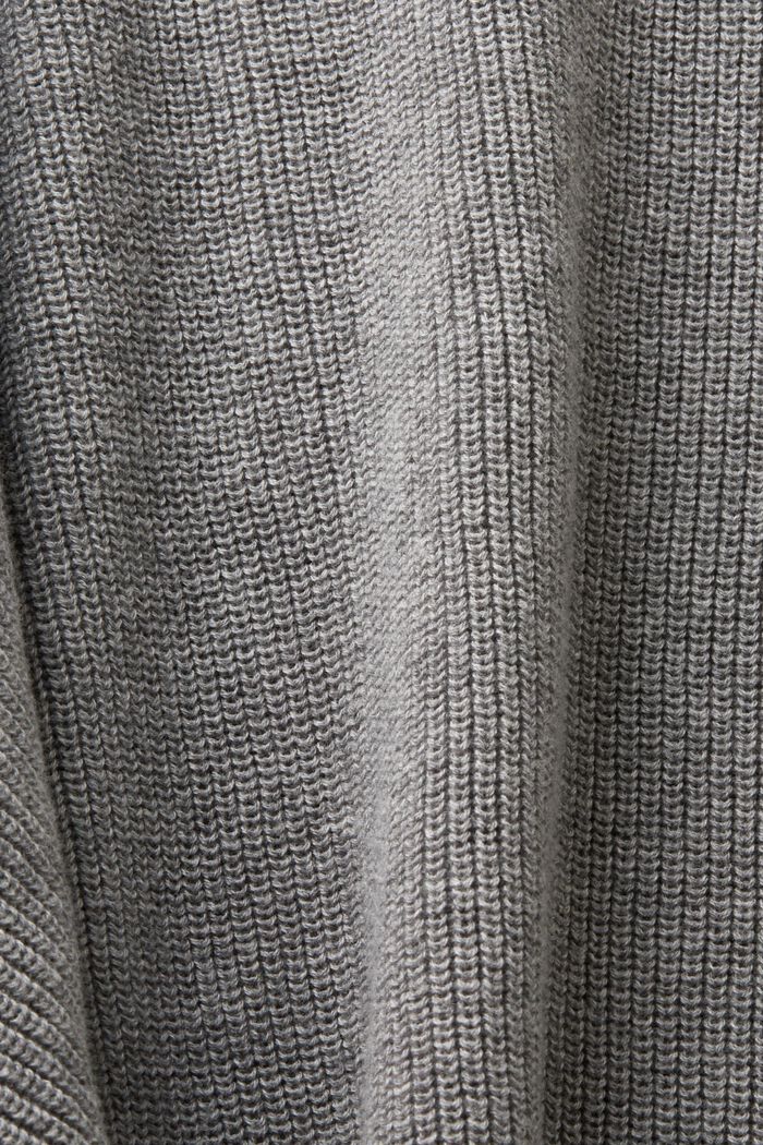 Sweter z prążkowanej dzianiny z rękawami à la nietoperz, MEDIUM GREY, detail image number 4