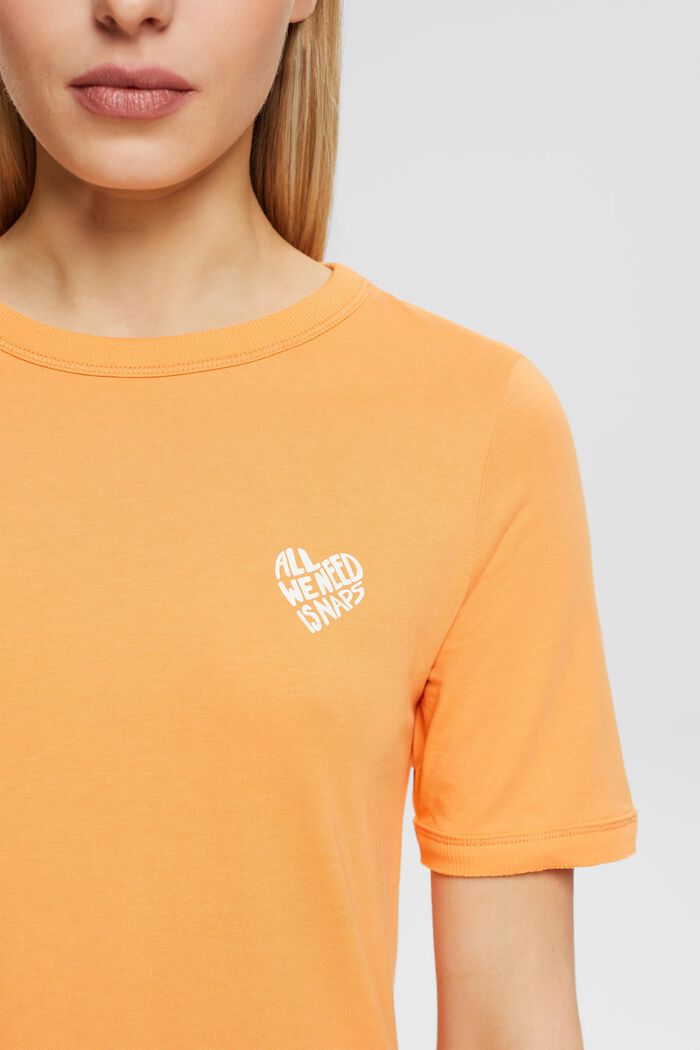 Bawełniany T-shirt z logo w kształcie serca, GOLDEN ORANGE, detail image number 2