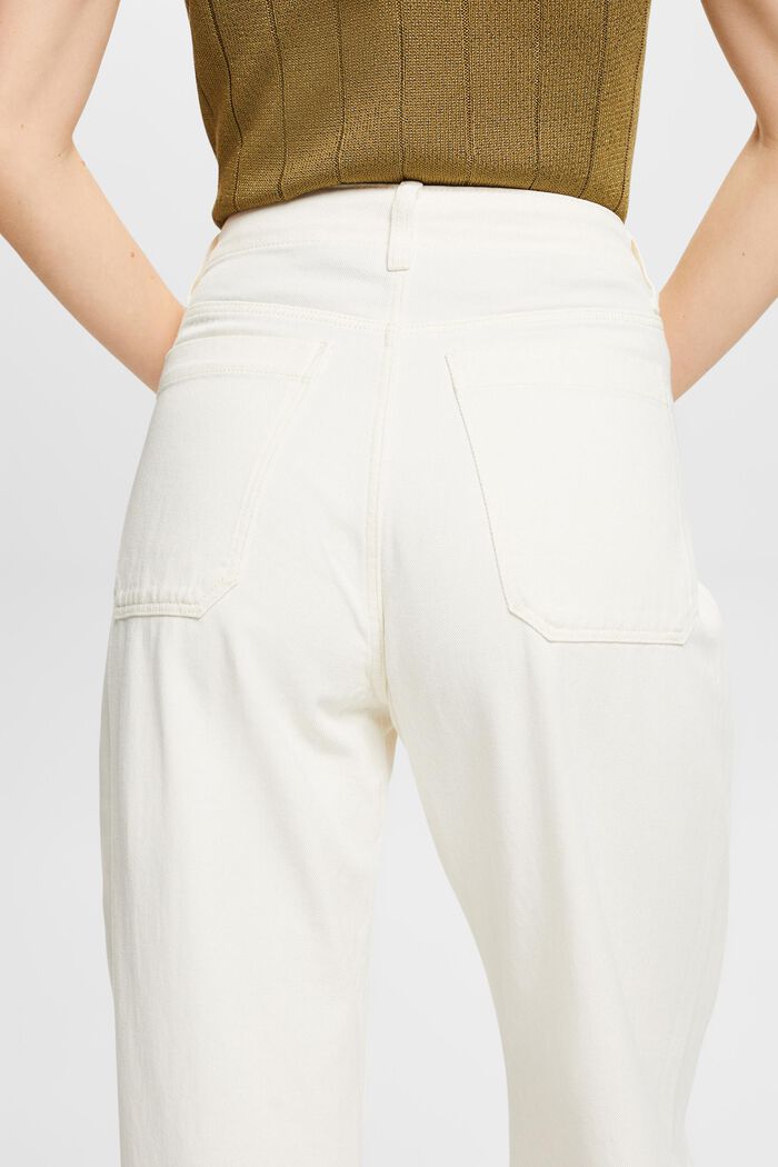 Spodnie z diagonalu z szerokimi nogawkami, 100% bawełna, OFF WHITE, detail image number 2