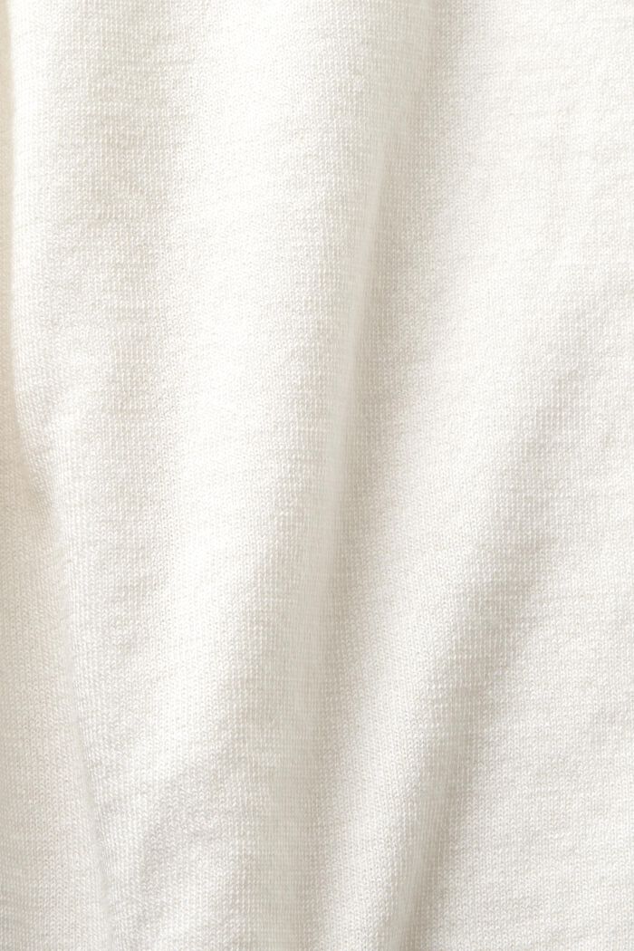 Dwukolorowy sweter z krótkim rękawem, OFF WHITE, detail image number 5