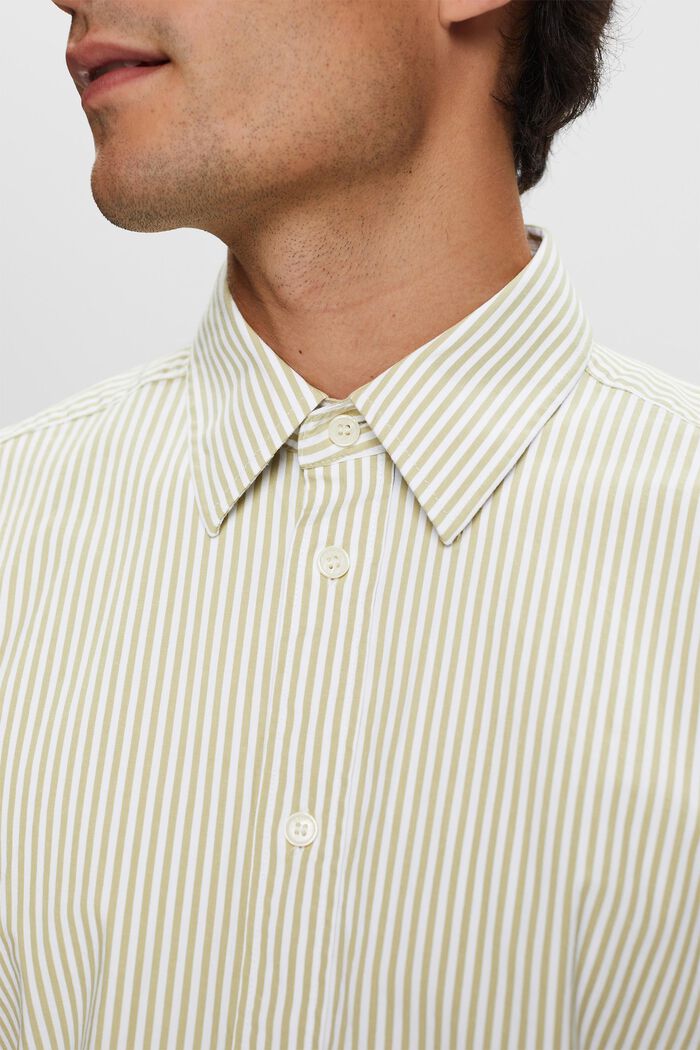 Koszula z paski z bawełnianej popeliny, PISTACHIO GREEN, detail image number 2