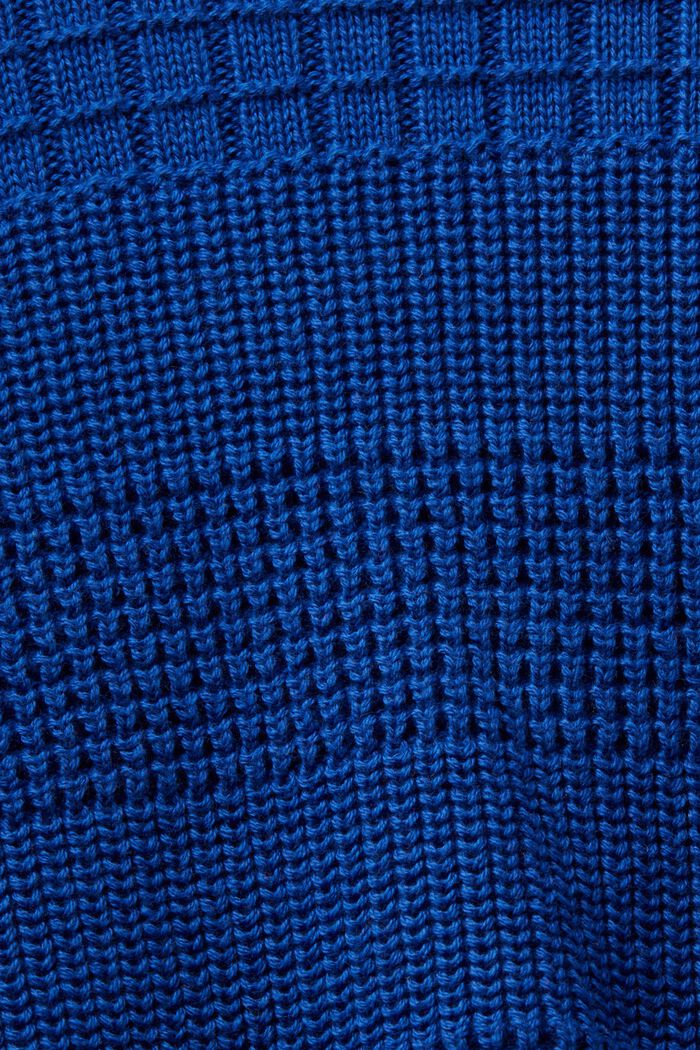 Fakturowany sweter z okrągłym dekoltem, BRIGHT BLUE, detail image number 5