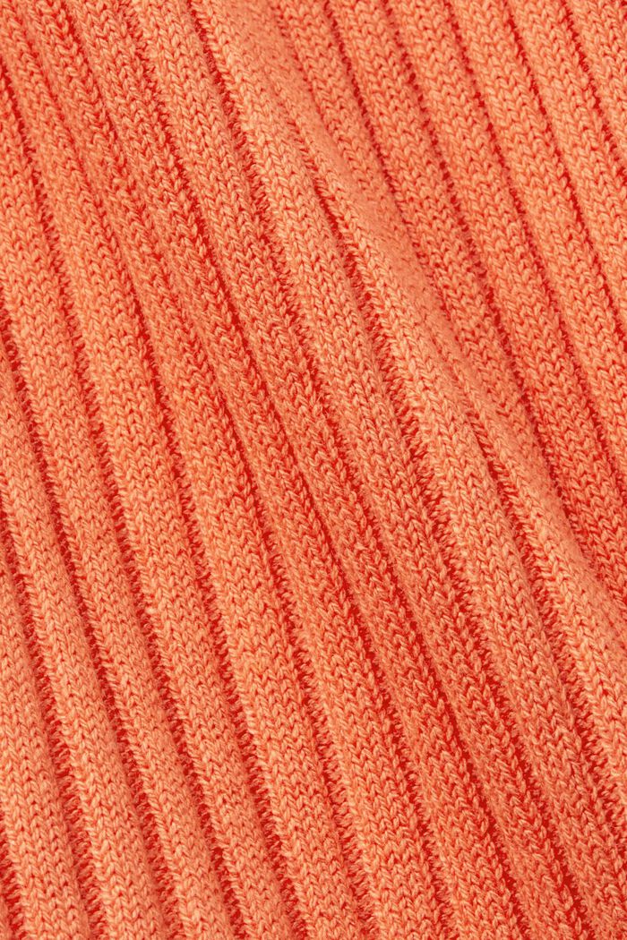 Prążkowany sweter bez rękawów, mieszanka lniana, CORAL ORANGE, detail image number 5