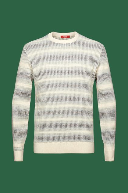 Sweter z okrągłym dekoltem z prążkowanej dzianiny