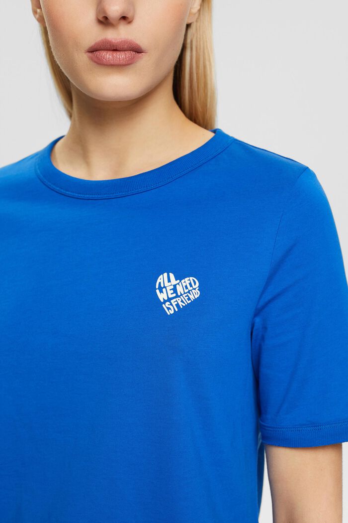 Bawełniany T-shirt z logo w kształcie serca, BLUE, detail image number 2