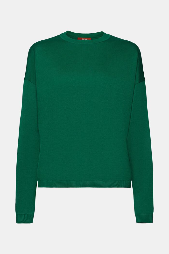 Sweter oversize, 100% bawełny, DARK GREEN, detail image number 7