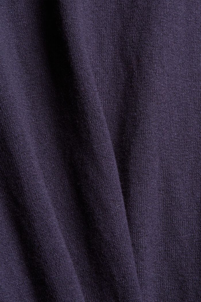 Sweter z golfem i bawełną organiczną, NAVY, detail image number 4