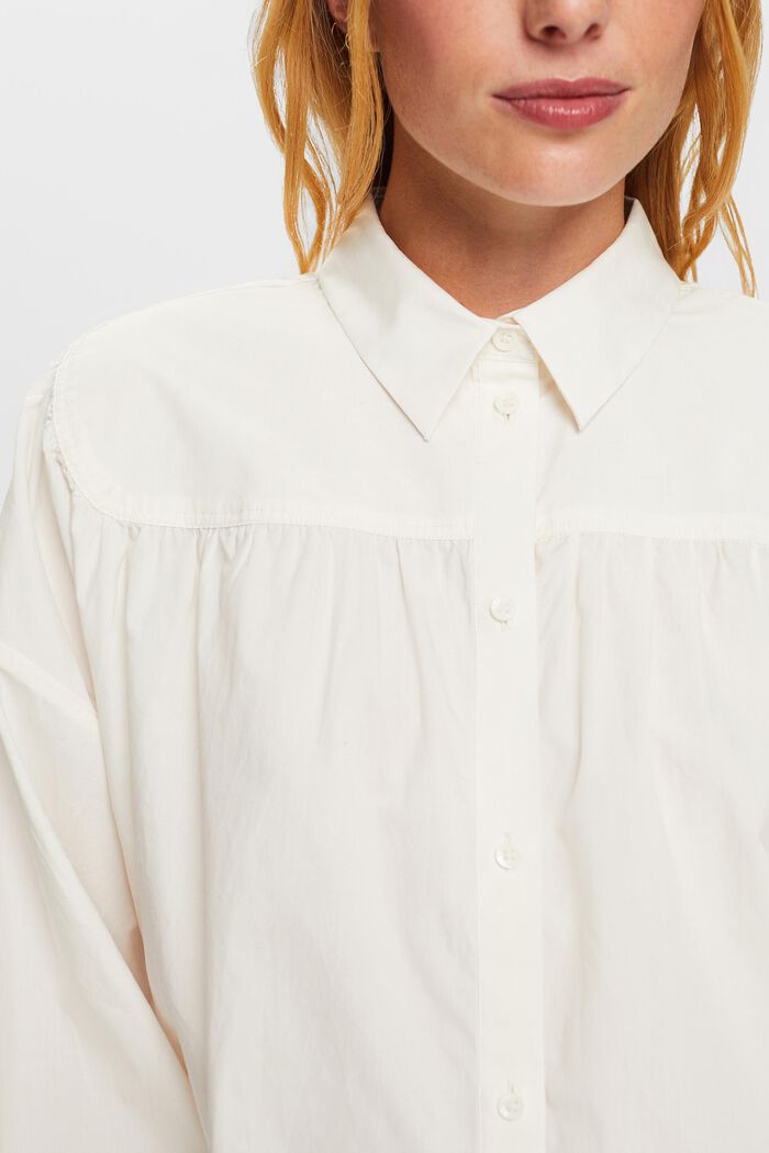 Bluzka z popeliny, 100% bawełny, OFF WHITE, detail image number 2