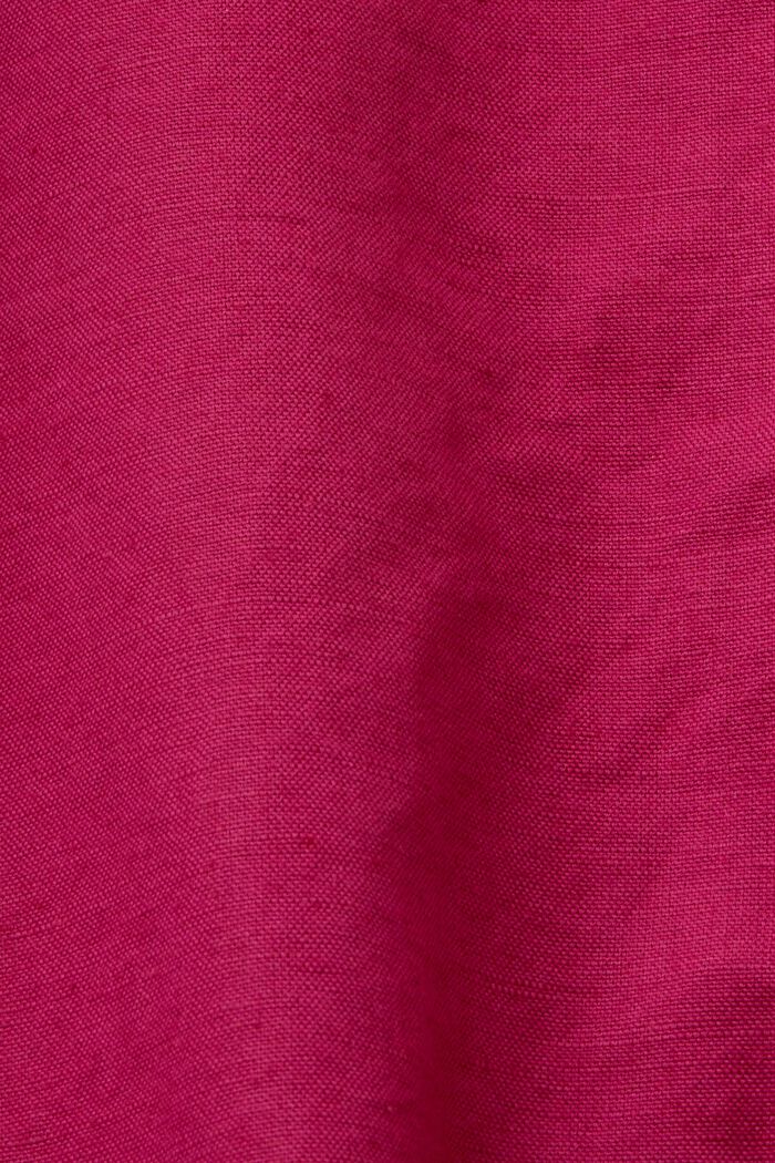 Szorty z wiązanym paskiem, mieszanka bawełny i lnu, DARK PINK, detail image number 5