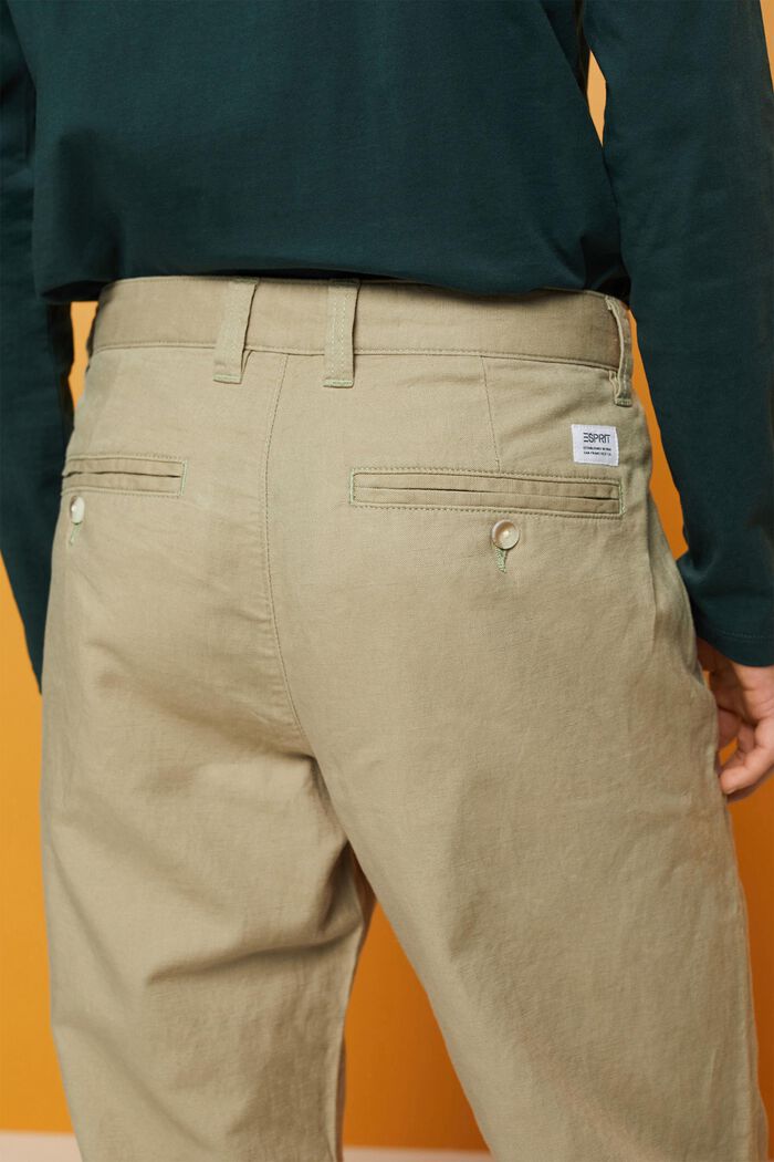 Spodnie z mieszanki bawełny i lnu, LIGHT GREEN, detail image number 3