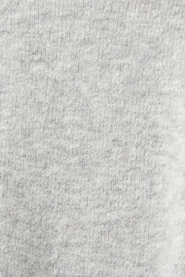 Sweter z półgolfem z wełną, LIGHT GREY, detail image number 5