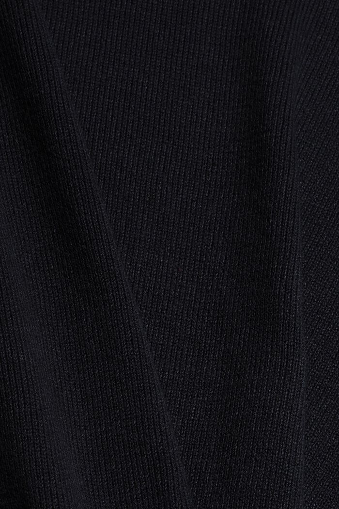 Niezastąpiona dzianinowa sukienka z bawełną ekologiczną, BLACK, detail image number 4