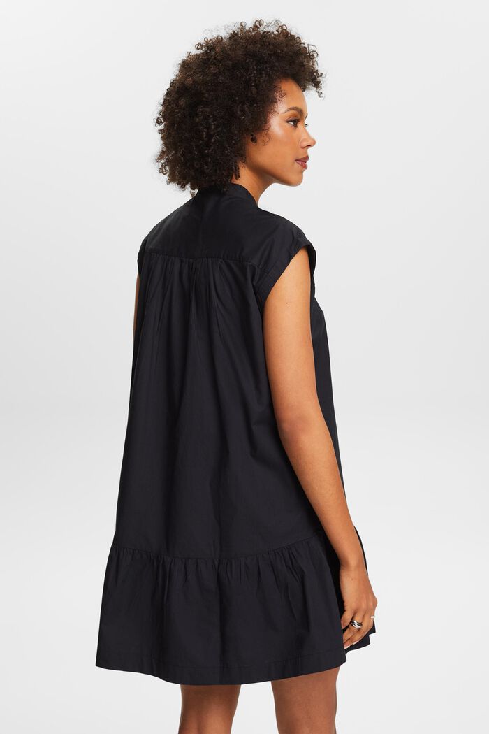 Sukienka mini bez rękawów z falbaną na dole, BLACK, detail image number 2