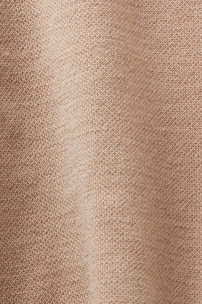 Sweter z okrągłym dekoltem z mieszanki wełnianej, BEIGE, detail image number 5