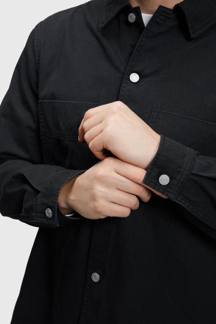 Gruba koszula, fason relaxed fit, BLACK, detail image number 3