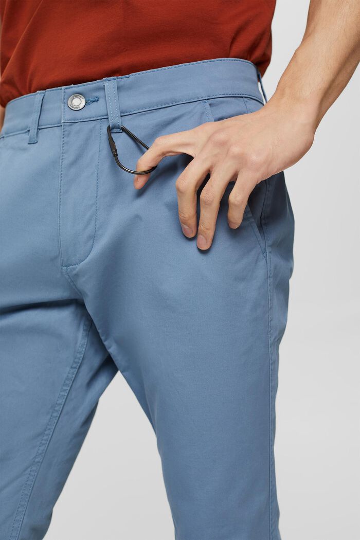 Wąskie spodnie chino z bawełny organicznej, BLUE, detail image number 2