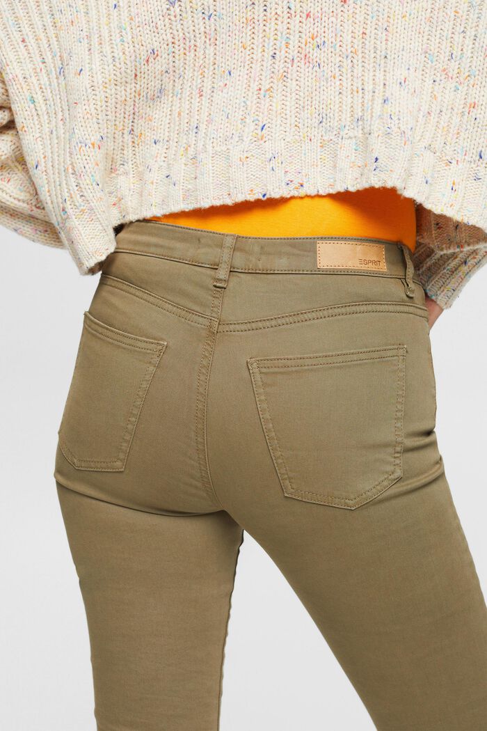 Spodnie o średnim stanie, fason skinny fit, KHAKI GREEN, detail image number 4